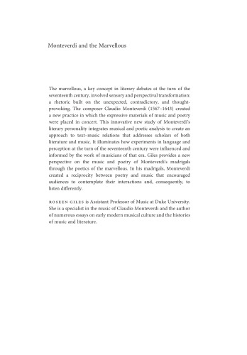 Monteverdi and the Marvellous: Poetry, Sound, and Representation