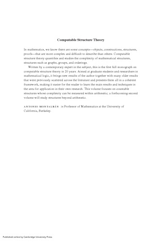 Computable Structure Theory: Within the Arithmetic (Perspectives in Logic)