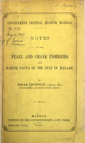Notes on the pearl and chank fisheries and marine fauna of the Gulf of Manaar