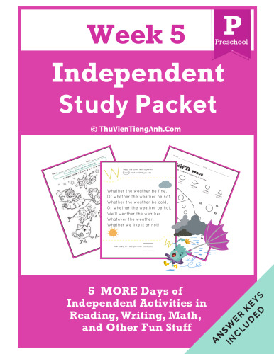Preschool Independent Study Packet – Week 5