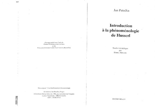 Introduction a la phenomenologie de Husserl