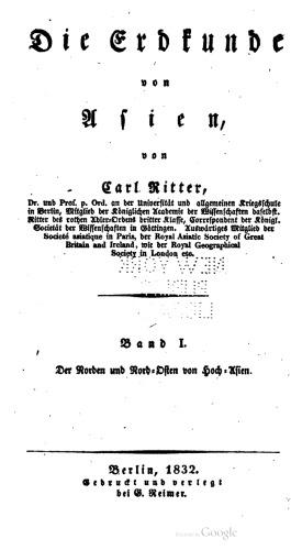 Die Erdkunde von Asien / Der Norden und Nord-Osten von Hoch-Asien
