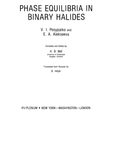 Phase Equilibria in Binary Halides.