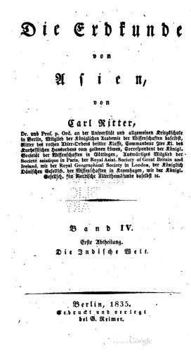 Die Erdkunde von Asien / Die Indische Welt