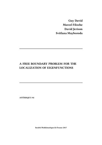 A free boundary problem for the localization of eigenfunctions