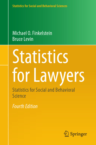 Statistics For Lawyers:  Statistics For Social And Behavioral Science