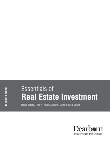 Essentials of Real Estate Investment, Eleventh Edition