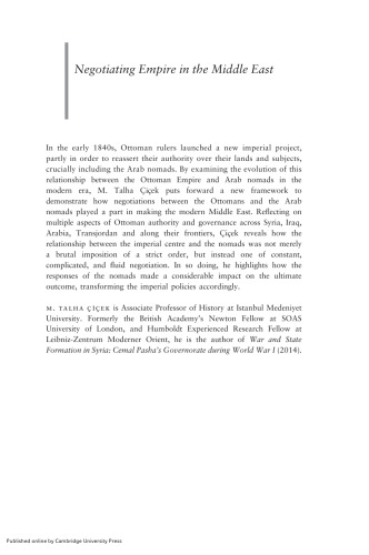Negotiating Empire in the Middle East: Ottomans and Arab Nomads in the Modern Era, 1840–1914
