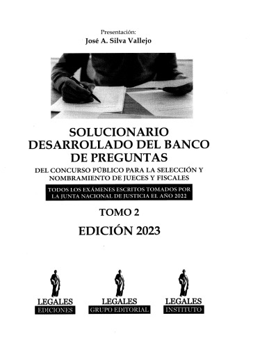 BANCO DE PREGUNTAS JUECES Y FISCALES TOMO II - EDICION 2023