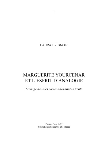 Marguerite Yourcenar et l'esprit d'analogie