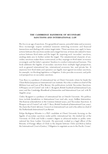 The Cambridge Handbook of Secondary Sanctions and International Law