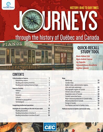 Journeys Through the History of Québec and Canada: Quick-Recall Study Tool