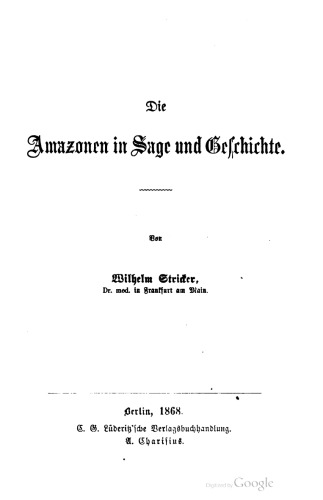 Die Amazonen in Sage und Geschichte