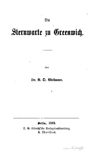 Die Sternwarte zu Greenwich