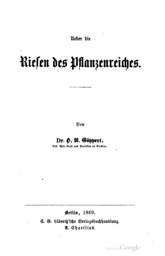 Ueber die Riesen des Pflanzenreiches