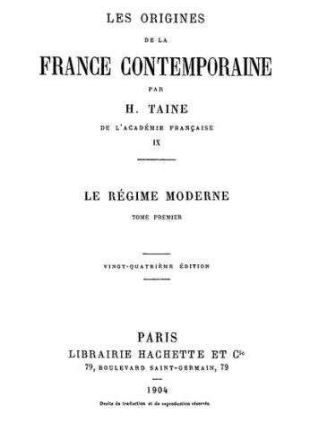 Les Origines de la France contemporaine, tome 5 (1890-1893)