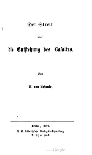 Der Streit über die Entstehung des Basaltes