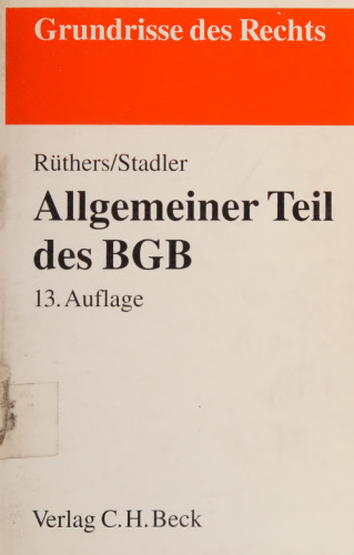 Allgemeiner Teil des BGB