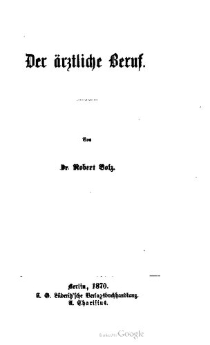 Der ärztliche Beruf