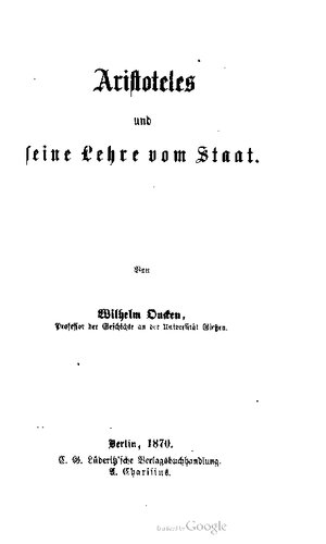 Aristoteles und seine Lehre vom Staat