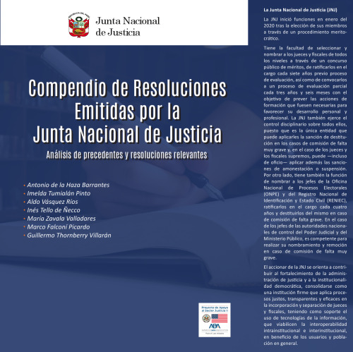 Compendio de resoluciones emitidas por la Junta Nacional de Justicia (Perú). Análisis de precedentes y resoluciones relevantes