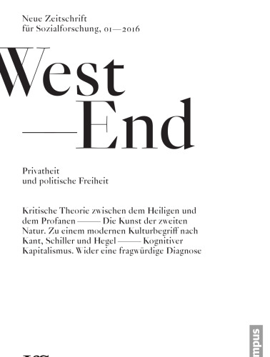 West End. Neue Zeitschrift für Sozialforschung, no. 1, 2016