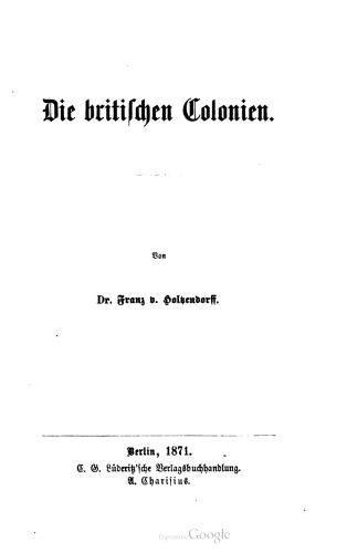 Die britischen Colonien [Kolonien]