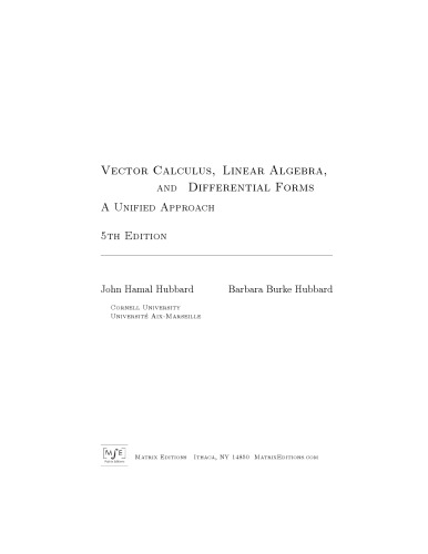 Vector Calculus, Linear Algebra, and Differential Forms: A Unified Approach