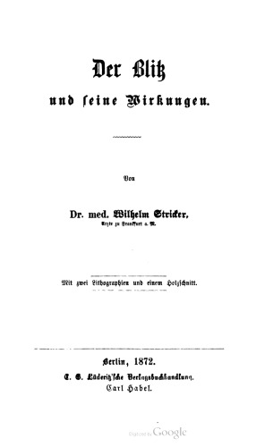 Der Blitz und seine Wirkungen