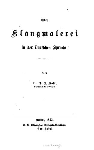 Über Klangmalerei in der deutschen Sprache