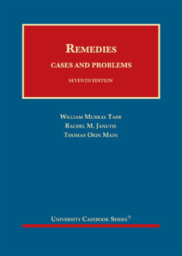 Remedies, Cases and Problems