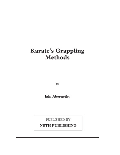 Karate's Grappling Methods