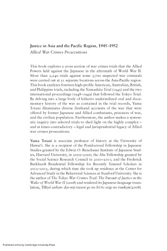 Justice in Asia and the Pacific region, 1945-1952 : Allied war crimes prosecutions