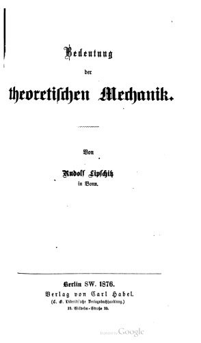 Bedeutung der theoretischen Mechanik