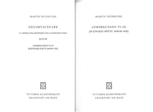 Anmerkungen VI–IX (Schwarze Hefte 1948/49–1951)