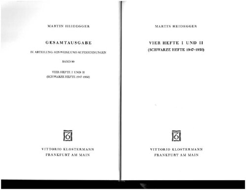 Vier Hefte I und II (Schwarze Hefte 1947–1950)