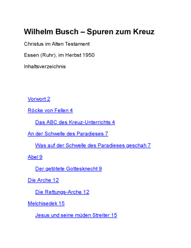 Spuren zum Kreuz - Christus im Alten Testament