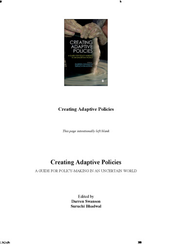 Creating Adaptive Policies: A Guide for Policymaking in an Uncertain World
