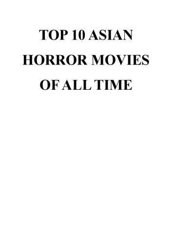 TOP 10 ASIAN HORROR MOVIES OF ALL TIME