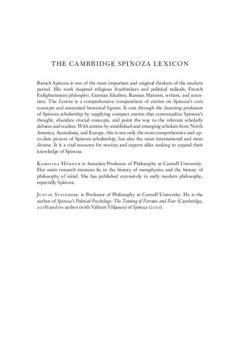 The Cambridge Spinoza Lexicon