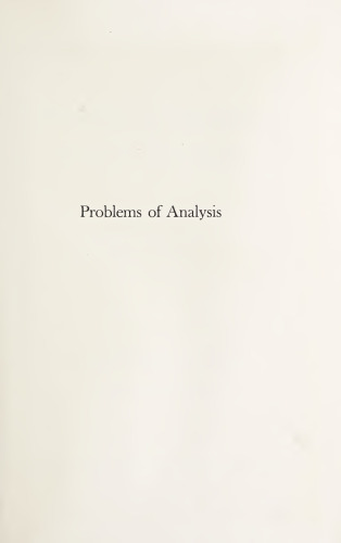 Problems of Analysis: Philosophical Essays