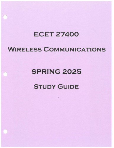 ECET 27400 Wireless Communications Study Guide and Lab Manual
