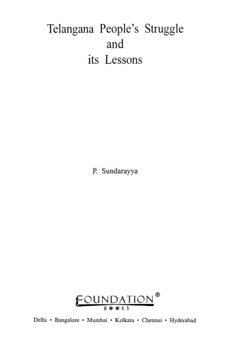 Telangana People's Struggle and Its Lessons