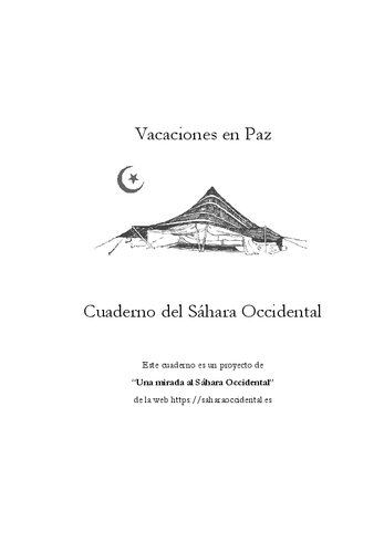 Vacaciones en Paz. Cuaderno del Sáhara Occidental