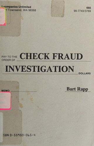 Check Fraud Investigation