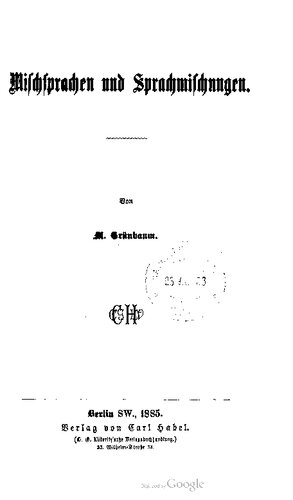 Mischsprachen und Sprachmischungen