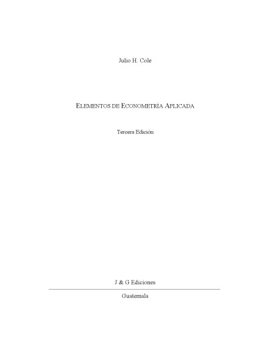 Elementos de Econometría Aplicada