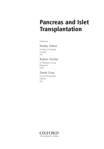Pancreas and Islet Transplantation