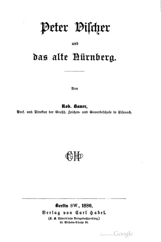 Peter Vischer und das alte Nürnberg