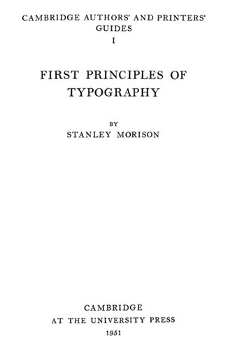 First Principles of Typography